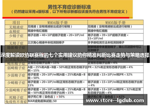 深度解读欧协联赛程的七个实用建议助你精准判断比赛走势与策略选择
